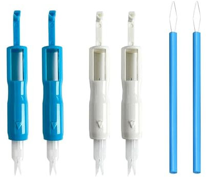 YSJCHEBS Infila-Ago per Macchina da Cucire 4 Pezzi, Infila-Ago Cilindrico da 2 Pezzi, Guide Filo per Macchina da Cucire, Ausili per Infilare, Infila-Ago Portatile, Strumenti per Cucire Domestici