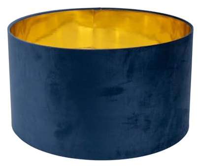 ValueLights | Reni Large Pendant Shade Navy Velvet & Gold Inner with Warm White Bulb | Shades, Home Décor & Improvement Essential | Light Bulb Included