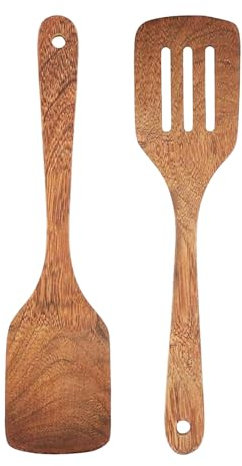 Febbya Spatola Cucina,2 Pezzi Paletta Cucina Spatola in Legno Set Utensili Cucina Legno Spatola da Cucina Resistenti al Calore Antiaderente Pasticceria per Cucina Pentole Ristorante