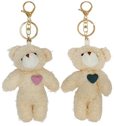 Porte-Clés Ours 2 Pièces, Porte-Clés en Peluche Mignons, Accessoires Artisanaux De Bricolage, Breloques De Sac, Décorations De Porte-Clés Pendentif Créatif