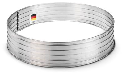 blizz-z terraflex Baumeinfassung rund Aluminium Höhe: 10 cm, Ø120 cm, 1 Set (2X Halbkreise, 2X Stoßverbinder) | Baumring-Set, Kreis Rasenkante, Mähschutz | Made in EU