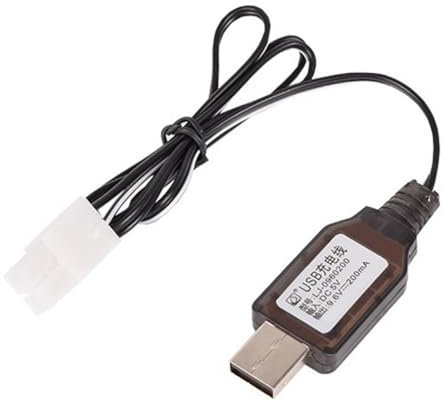 WEIDN RC Battery Charger, 9.6V L6.2 2P USB Charging Cable with LED Indicators for NiMH/NiCd Battery, 9.6V Lipo Battery USB Charger for Remote Control Car Tank Plane Boat Toys
