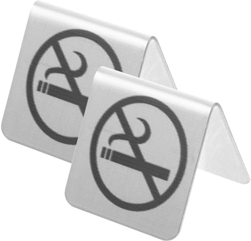 Holibanna 1 Jeu Aucun Signe De Fumer Néon Aucun Signe Pour Les Affaires Signes Pour Logo Espace Enseigne De Table Non Fumeur Panneau Indicateur Non Fumeur En Métal Acier Inoxydable 2 Pièces