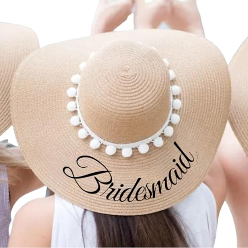 miguha Sombrero de Playa Flexible Personalizado for Novia, Regalos Personalizados for Dama de Honor, Regalo for Despedida de Soltera, Boda, Fiesta en la Playa, Viaje de Luna de Miel