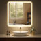 CLP Espejo de baño Jericho con iluminación, Espejo de baño antivaho, Espejo de Pared con luz LED, Regulable, 3 Modos de luz, Tamaño:80x80 cm