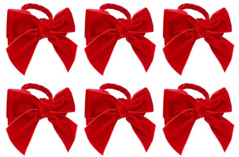 VALICLUD Serviettenringe Mit Schleife Aus Samt 6 Stück Dekorative Serviettenhalter Für Esstisch Tischdeko Für Hochzeit Bankett Familienfeier Und Valentinstag