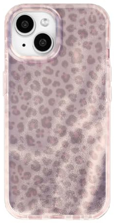 xoniery for iPhone 14 iPhone 13 Case with Cute Cheetah Leopard Print Pattern Aesthetic Design Case Soft Glitter Shiny TPU Shockproof Protective Bumper Phone Cover for Women Girls - Pink
