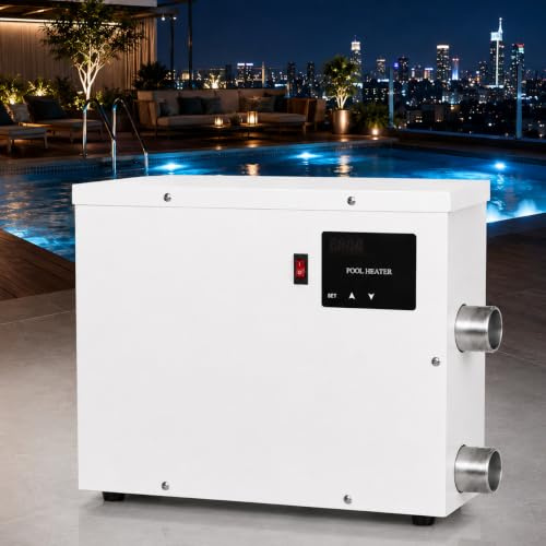 forplubossmmp 5.5/9/11/15 Kw 220/380 V Edelstahl Elektro-Spa-Poolheizer, Digitaler Touchscreen-Thermostat, Wassererwärmer Mit Mehrleistungsoptionen Für ERD- Und Aufstellpools 6kw