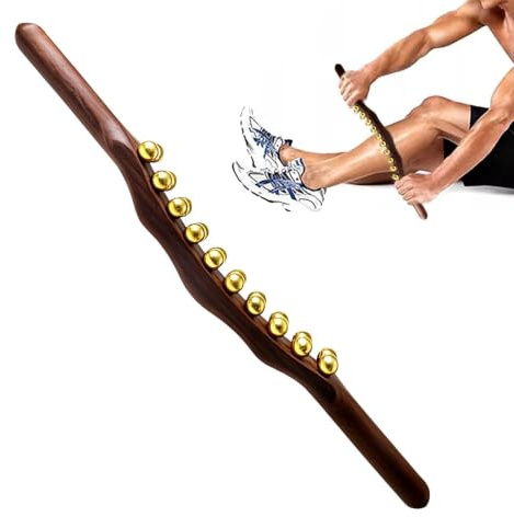 Back Massager Stick Double Row 20 Beads Muscle Relaxation Tools | Muscle Massage Stick for Thighs Calves Legs Body Shoulder Neck Back