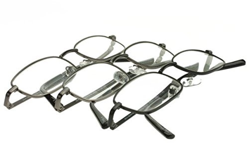 Foster Grant Men's Council 3 PK Rectangular Reading Glasses, Gunmetal/Transparent, 49 mm