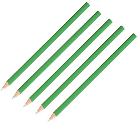 Bartl 5er Set Griffel für Schiefertafeln, Kreidetafeln, feiner Stift, Kreidestift, Minenfarbe: Weiß, Schaftfarbe kann variieren