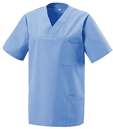 EXNER Medizinischer Schlupf-Kasack, OP-Kasack, Unisex, für Krankenpflege, Altenpflege, Farbe Light Blue, Größe 5XL