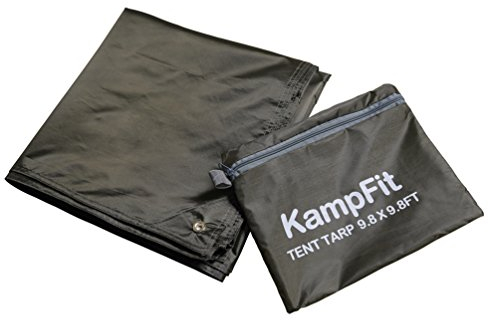 KampFit Wasserdichte Zeltplane mit 6 ultra leichten Zeltpfählen, armee-grün