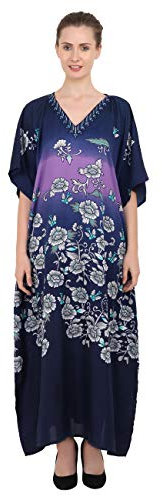 Miss Lavish London Kimono Maxi Style Caftan pour Femme, Tailles S à 3XL, Caftans Standard à Grande Taille, 134-bleu, Taille Unique