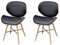 Festnight 2er Set Esszimmer-Stuhl mit Bugholz-Rahmen Küchenstühle Wohnzimmerstuhl Bürostuhl aus Walnussholz und Buchenholz 50 x 50 x 81 cm