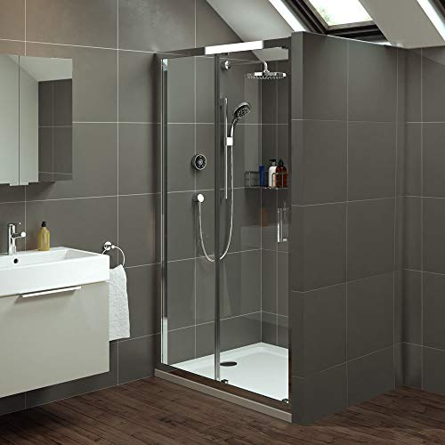 Mira Leap 1200mm Single Sliding Door Enclosure Chrome Frame 6mm Easy Clean Glass