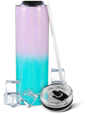 Gronk Shaker für heiße und kalte Getränke, ca. 590 ml, schmaler Becher (Meerjungfrau), vakuumisolierter Becher für heiße und kalte Getränke, hält Eis für 30 + Stunden