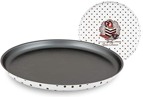 Menax Große Dessert - Pizzaform für Backofen, Ø 30 cm, Aluminium, Antihaftbeschichtung, umweltfreundlich