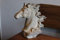EXNER Pferdekopfbüste, Pferdefigur aus Zement, grau, Massive Figur, H 21,5 cm