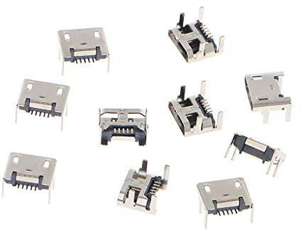 BELTI 10 Pcs Micro USB Type B Connecteur Femelle 5 Broches SMD 4 Pattes 90 Degrés