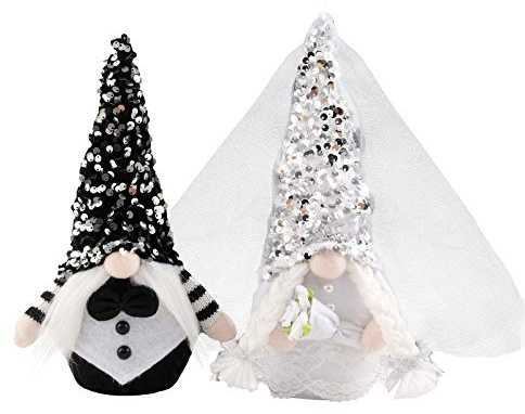 2pcs Faceless Bride and Groom Dolls, Romantic Gnomes Decorations for Home Living Room