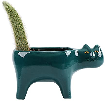 unknowns Cartoon Katze Blumentopf, Sukkulenter Pflanzer Mit Drainage, Keramik, Pflanzen Blumentopf, Garten Kaktus Pflanzen Im Topf, Vase, Wohnkultur-6.22x3.15in