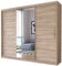 Fabryka Mebli Idźczak Kleiderschrank mit Spiegel, Schiebetüren - Sonoma Schwebetürenschrank, Schlafzimmerschrank - ‎61 x 250 x 218 cm - Schrank für Schlafzimmer, Wohnzimmer, Garderobe