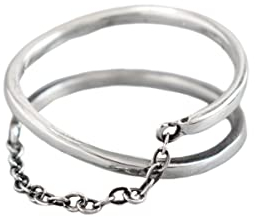 Kettenring Silber Ring Verstellbarer Knöchelringe Rose Multiple Finger Stapel Knuckle Band Gothic Punk Kette Fingerring Finger Schmuck Für Frauen Mädchen