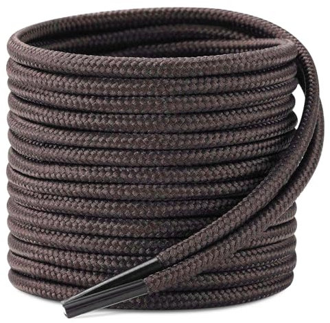 Stepace 2 Pares Cordones Redondos Botas 3.5 mm Cordones de Zapatos para Duraderos de Montaña Resistente Cordones Senderismo longitud 30-63 Marrón oscuro 137