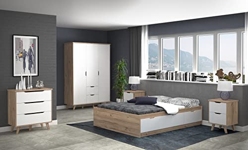 möbelando Jugendzimmer Schlafzimmer Teeniezimmer Schlafmöbel Set Vancouver I (5-teilig)