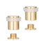EVI Herrajes | Pack of 2 Brass Door Stops | Ø20x25mm | Floor Mounted | Matte Finished Brass | White Silicone Protection | Includes Screw + Fastening Plug | Model I-180-BCB