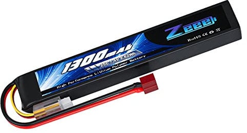 Zeee 7.4V 25C 1300mAh Airsoft Lipo Battery 2S Stick Battery with T Connector for Airsoft Guns Rifle