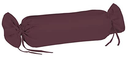 sleepling Satin Kissenbezug, Kissenhülle Nackenrolle aus 100% seidig weicher Baumwolle, Bezug Zierkissen, 60 Grad, Ökotex 100, Made in EU, 15 x 40 cm, Pflaume