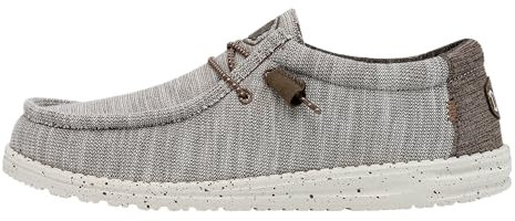 HEY DUDE - Herren Wally Stretch Canvas Wally Slip-On Schuhe, Limestone ,41 EU