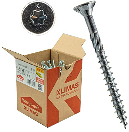 Wkret-Met Holzbauschrauben Senkkopf Torx weiß verzinkt (4,5 x 50 mm - 250 St.)