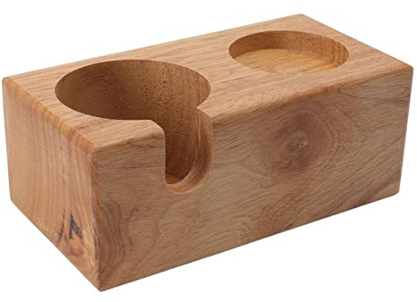 Holz Tamperstation, Kaffee Tamper Station, 2 Loch Espresso Tamper Holder Station Holzsockel Kaffeefilter Tamper Halter Barista Zubehör für 51mm, 53mm, 54mm, 58mm Siebträger für Siebträgermaschinen