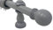 AQS INTERNATIONAL - 28mm Large Wooden Curtain Pole Rod - Fixed Length, Classic Finials & Rings Set Home, Kitchen, Living Room, Office, Door Window Curtain Poles Rail (Grey 120cm(48''))