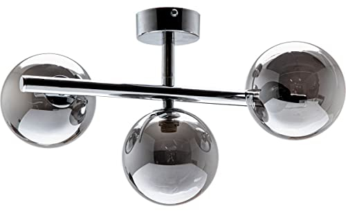 Zumaline Luna Ceiling Light Globe, Chrome, 3 x G9