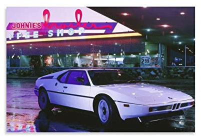 Klassisches Sportauto-Poster für BMW M1 Retro Outrun Supercar Racing Car Poster Dekorative Malerei Leinwand Wandposter und Kunstbild Druck Moderne Familie Schlafzimmer Dekor Poster 40 x 60 cm