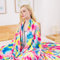 HOZY Kuscheldecke Flauschig Regenbogendecke - Fleecedecke Warme Sofa Decke für Winter, Kuschlige Wohndecke Kinder Weich als Wohnzimmer, Blanket 130x150cm