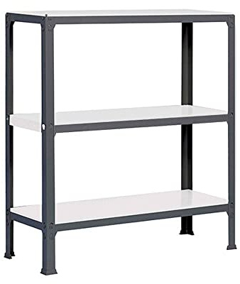 Wohnregal Living Koala Metal mit 3 Fachböden | HxBxT 90x80x30cm | Fachlast 150kg | Anthrazit/Weiß Zimmerregal, Standregal, Bücherregal, Küchenregal, Kellerregal, Steckregal, Garagenregal, Lagerregal