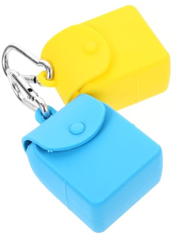 FRCOLOR 2 Stück Münzbeutel Schlüsselanhänger Mini-Geldbörse Schlüsselanhänger Schlüssel-Aufbewahrungsbox Lebensmittelechtes Silikon Münz-Aufbewahrungstasche Silikonbeutel