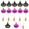 CRASPIRE 12 Pieza 2 Colores Mini Sombreros de Bruja Poliéster Mini Parte Superior Sombrero de Bruja Accesorios de Adorno con 6 Piezas Mini Escoba de Madera Brujas para Fiesta de Halloween Favores