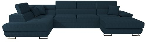 Mirjan24 Ecksofa Cotere Bis Cord, Eckcouch, Sofa mit Schlaffunktion und Bettkasten, U-Form Couch Farbauswahl Wohnlandschaft vom Hersteller (Poso 05, Seite: Links)