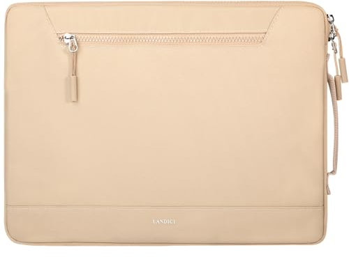 LANDICI 360°Protective Laptop Sleeve Carry Case 14 15 Inch, Waterproof Computer Cover Bag for MacBook Air M2 15, MacBook Pro 14/15, HP Lenovo chromebook 14, Apricot