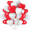 LUKIUP 50PCS Premium Herzluftballons rot und weiß, 50 X 30cm Latex Herz Ballon, Helium Herz Luftballon mit Herzform für Hochzeitsdeko Brautdusche Valentinstag Geburtstags Verlobung • 100% Naturlatex