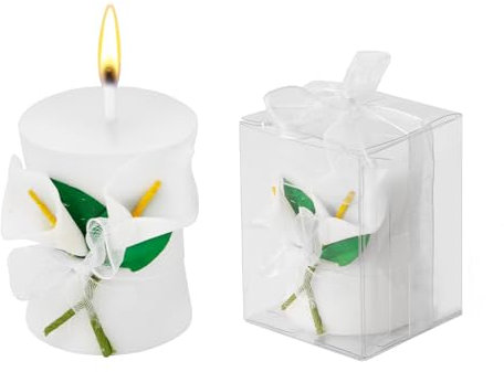 Hochzeitskerzen im Calla-Lilien-Stil, in Geschenkbox mit Dankeskarten, Gastgeschenke für Gäste, Andenken, Giveaways, Lilienstil, 30 Stück