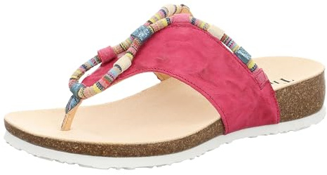 Think! Damen JULIA chromfrei gegerbte nachhaltige Pantolette, FUXIA/KOMBI 5040