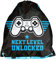 PASO Kinder Turnbeutel/Sportbeutel 36x32 cm - Next Level Gaming - Schwarz/Blau