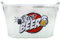 Dekohelden24 Metall Bier - Eimer/Blecheimer mit Henkel und Holzgriff und 2 integrierten Flaschenöffnern, Größe H/B ca. 26 x 13 cm
